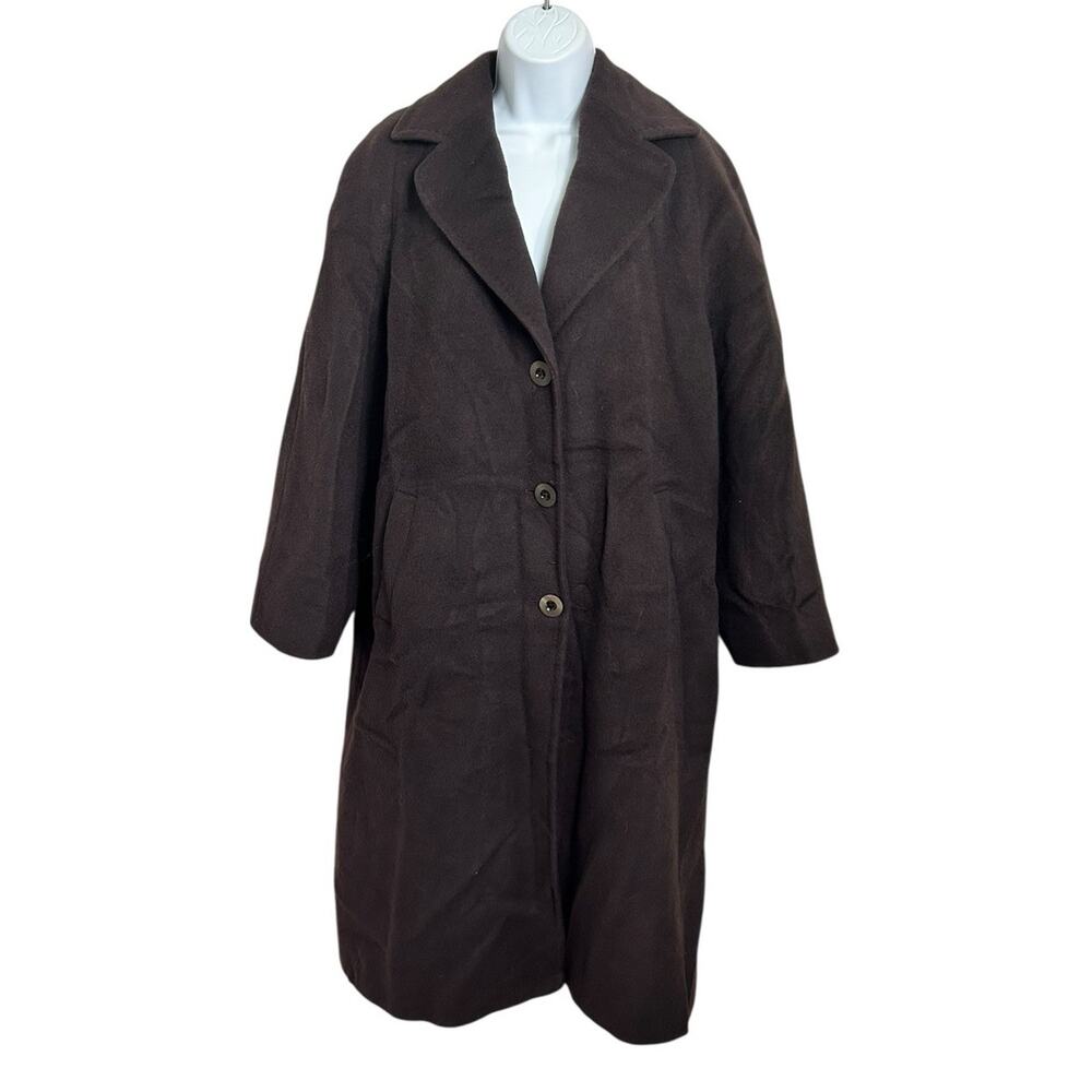 Women's Cinzia Rocca Brown Virgin Wool Coat Sz 10 Pockets Italy Lined Pockets - Picture 3 of 9